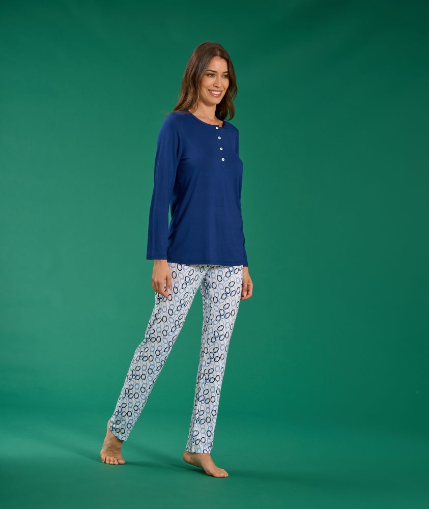 Vacchetti | Pigiama Donna Serafino Fantasia 02127 Viscosa Elasticizzata
