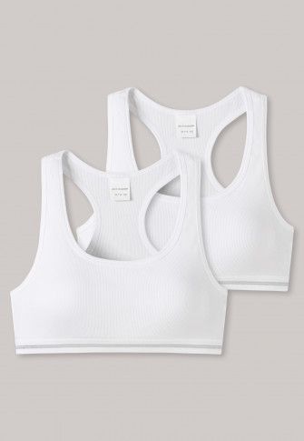 Vacchetti | 2 Brassiere Bambina Senza Ferretto 174857 Cotone Organico Long Life Elasticizzato