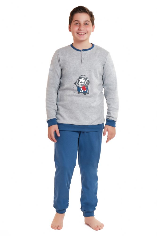 Vacchetti | Pigiama Ragazzo Serafino Con Polsino 31810 Cotone Interlock