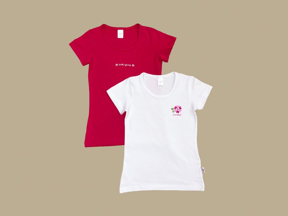 Vacchetti | Bipack T-Shirt Mezza Manica Bambina Fantasia 36510/02 Cotone Elasticizzato