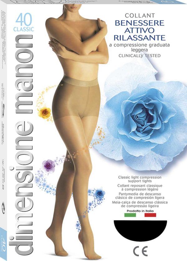 Vacchetti | Collant Donna Riposante MANON Classic 40 Denari Compressione Graduata Leggera Lycra