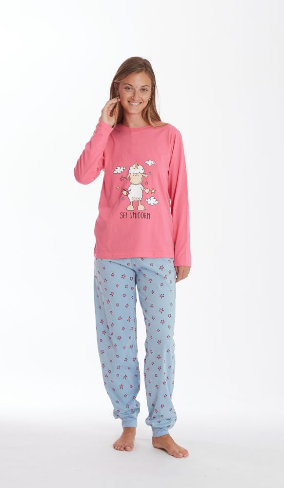 Vacchetti | Pigiama Donna Girocollo Happy People 5914 Cotone