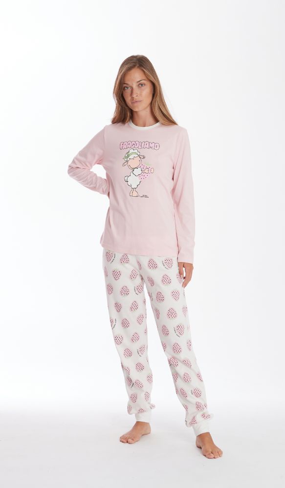 Vacchetti | Pigiama Donna Girocollo Happy People 5930 Cotone
