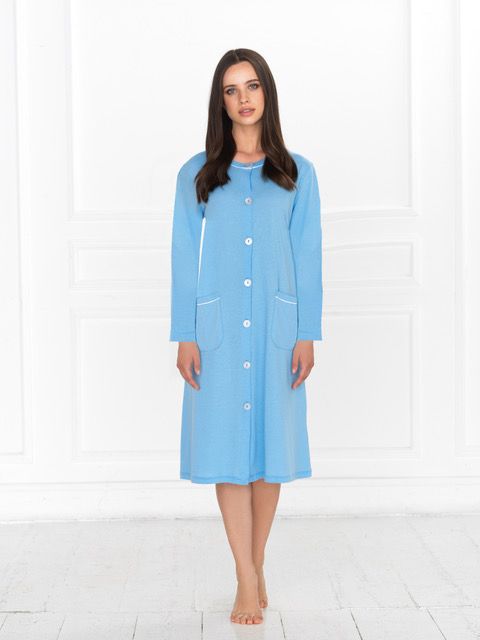 Vacchetti | Vestaglia Donna Bottoni Linclalor 71407 Cotone jersey
