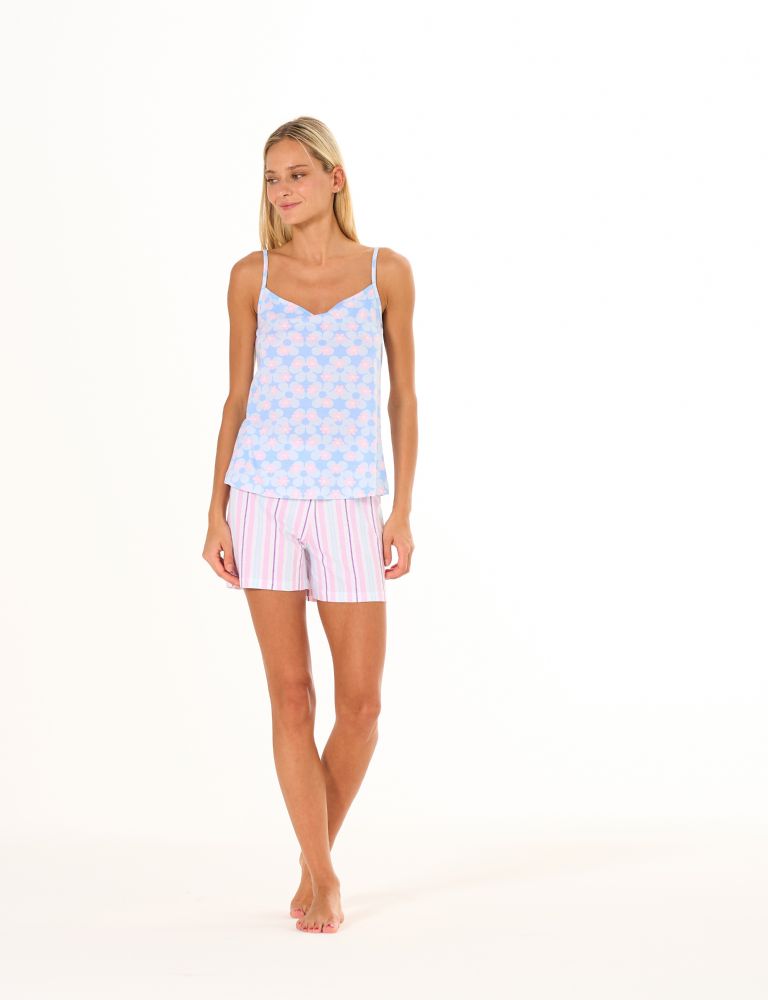 Vacchetti | Pigiama Donna Corto Spalla Stretta Fantasia Brilliamo 75476 Cotone Jersey