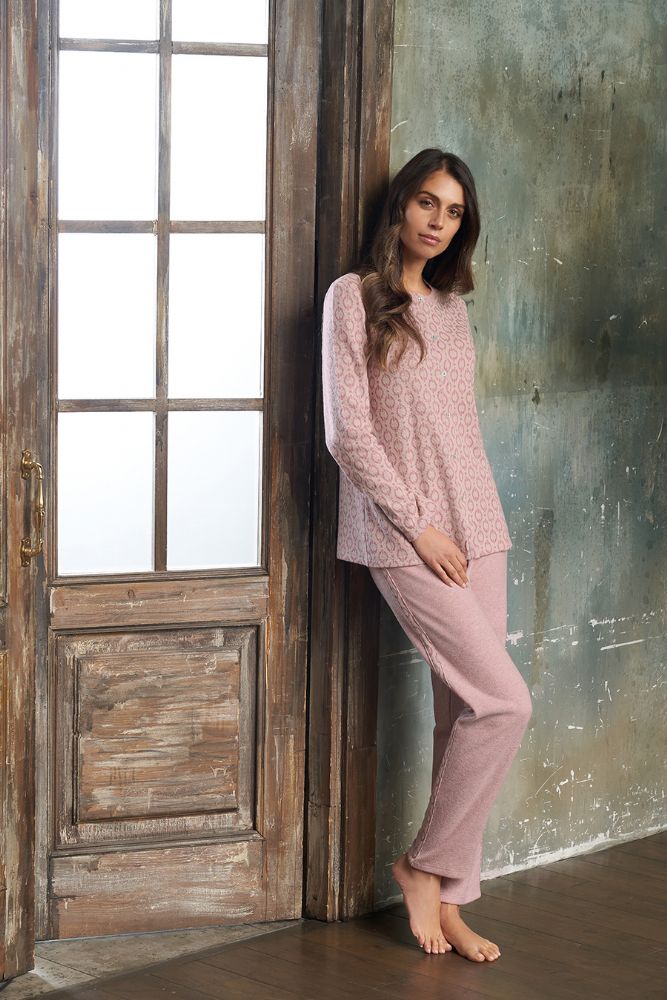 Vacchetti | Pigiama Aperto Felpato Donna 77770 Punto Milano