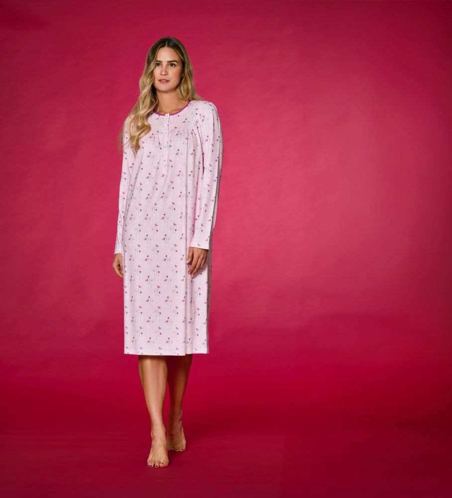 Vacchetti | Camicia Da Notte Serafino Con Raglan Fantasia 92246 Caldo Cotone