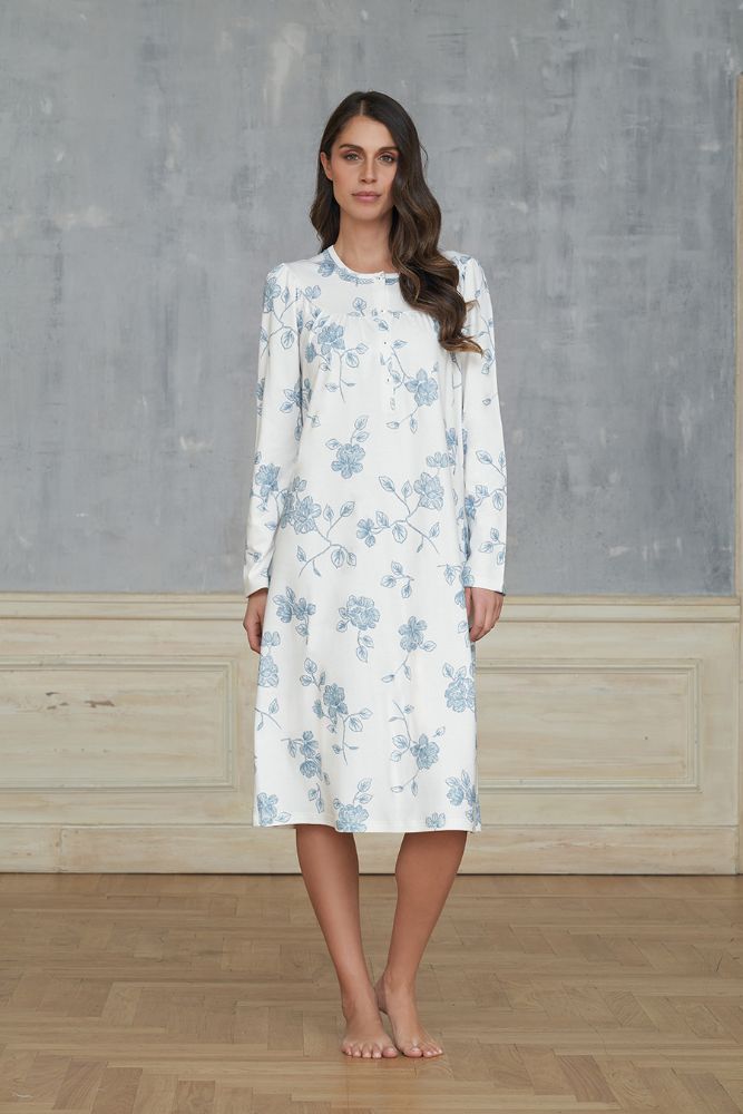 Vacchetti | Camicia Da Notte Serafino Linclalor 92759 Caldo cotone