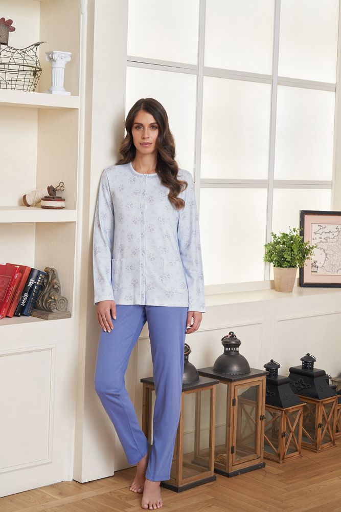Vacchetti | Pigiama Donna Aperto 92772 Cotone Interlock