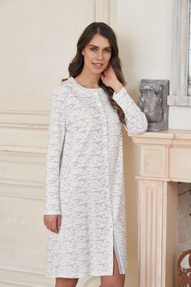 Vacchetti | Camicia Da Notte Donna Aperta 92777 Cotone Interlock
