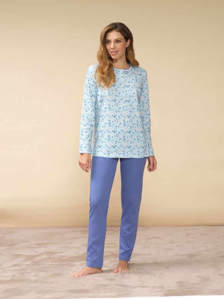 Vacchetti | Pigiama Donna Serafino Taglie Conformate 92905 Cotone Interlock