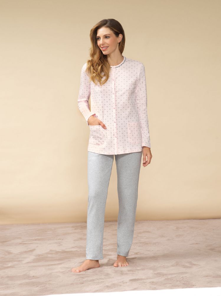 Vacchetti | Pigiama Donna Aperto 92910 Cotone Interlock