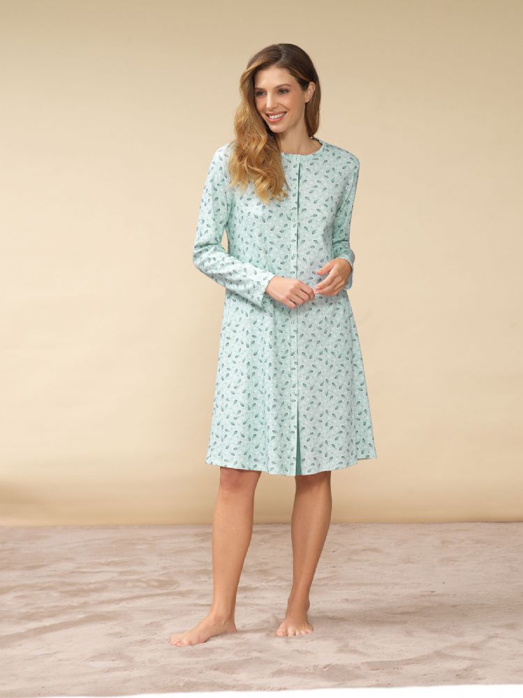 Vacchetti | Camicia Da Notte Aperta 92913 Cotone Interlock