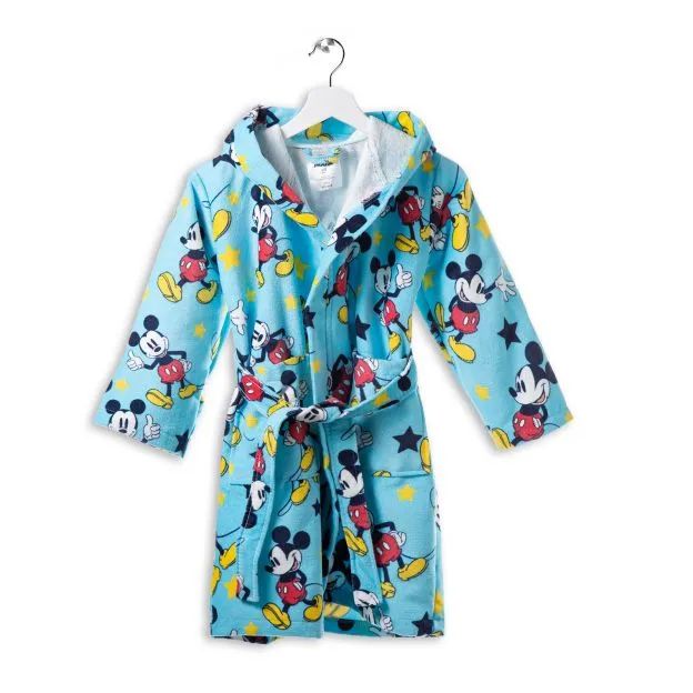 Vacchetti | Accappatoio Con Cappuccio Bambino Disney Mickey Star Spugna Di Cotone