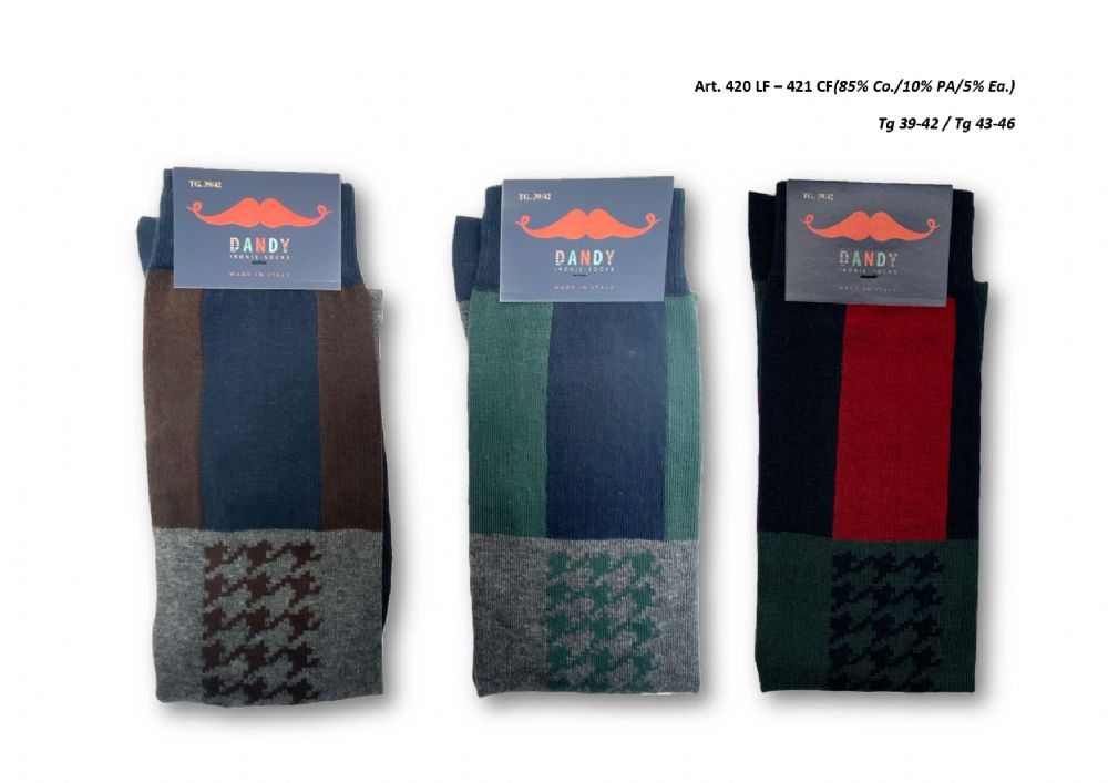 Vacchetti | Calza Lunga Uomo Fantasia 420LF Caldo Cotone