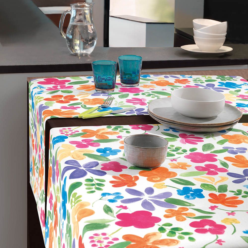 Vacchetti | Runner Resinato Antimacchia 50 x 150 Blume Cotone 