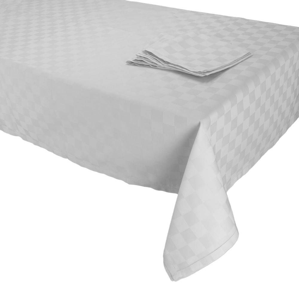 Vacchetti | Servizio Tavola Rotondo Con Tovaglioli Damier x8 Cotone Jacquard