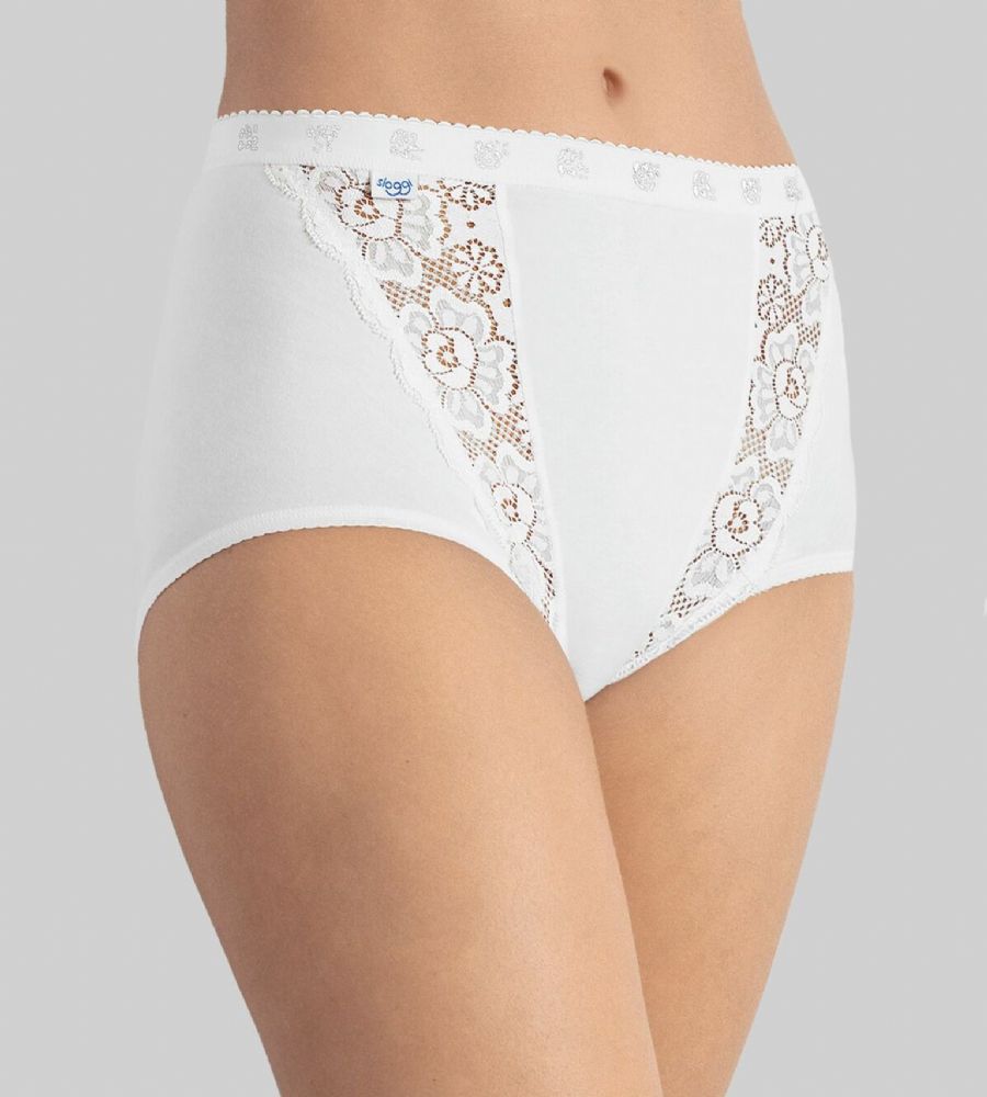 Vacchetti | Slip Donna Chic Maxi Pizzo Cotone Elasticizzato