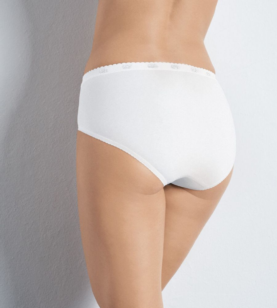 Vacchetti | Slip Donna Chic Midi Pizzo Cotone Elasticizzato