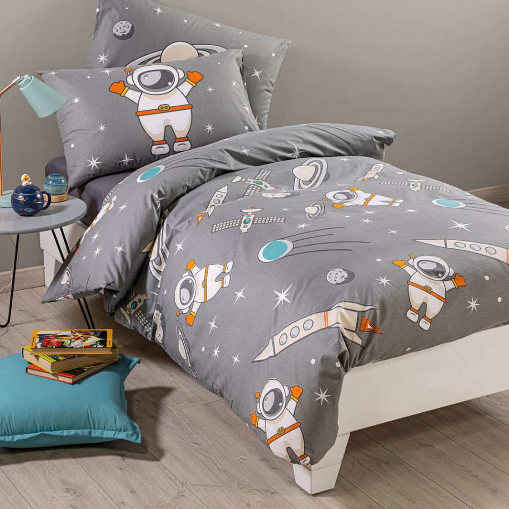 Vacchetti | Completo Copripiumino 1 Piazza Fantasia Kids Spazio Cotone 