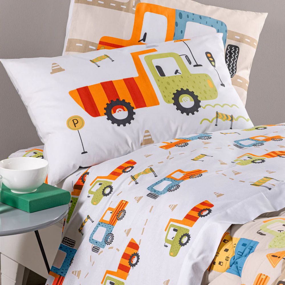 Vacchetti | Completo Copripiumino 1 Piazza Fantasia Kids City Car Cotone