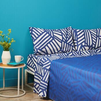 Vacchetti | Completo Lenzuolo/Copriletto 1 Piazza Fantasia Sky Stripes Cotone