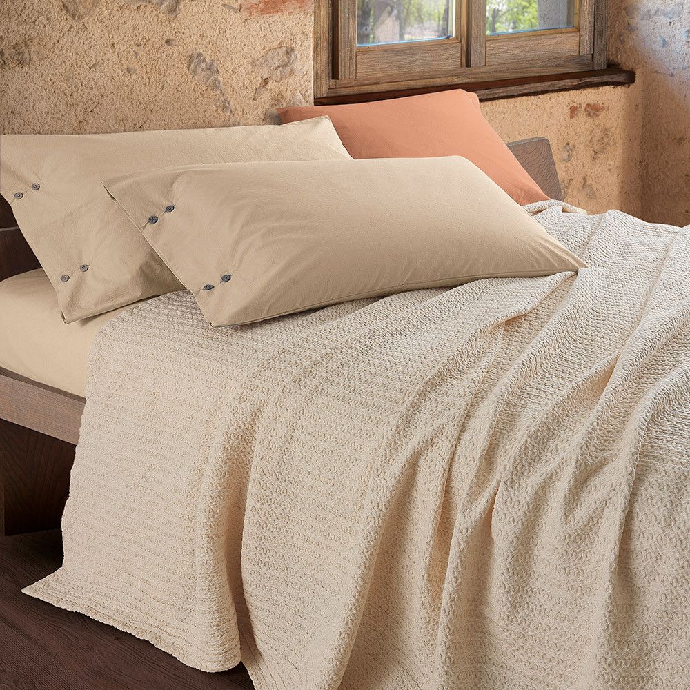 Vacchetti | Copriletto Leggero Letto Tinta Unita cotone jacquard