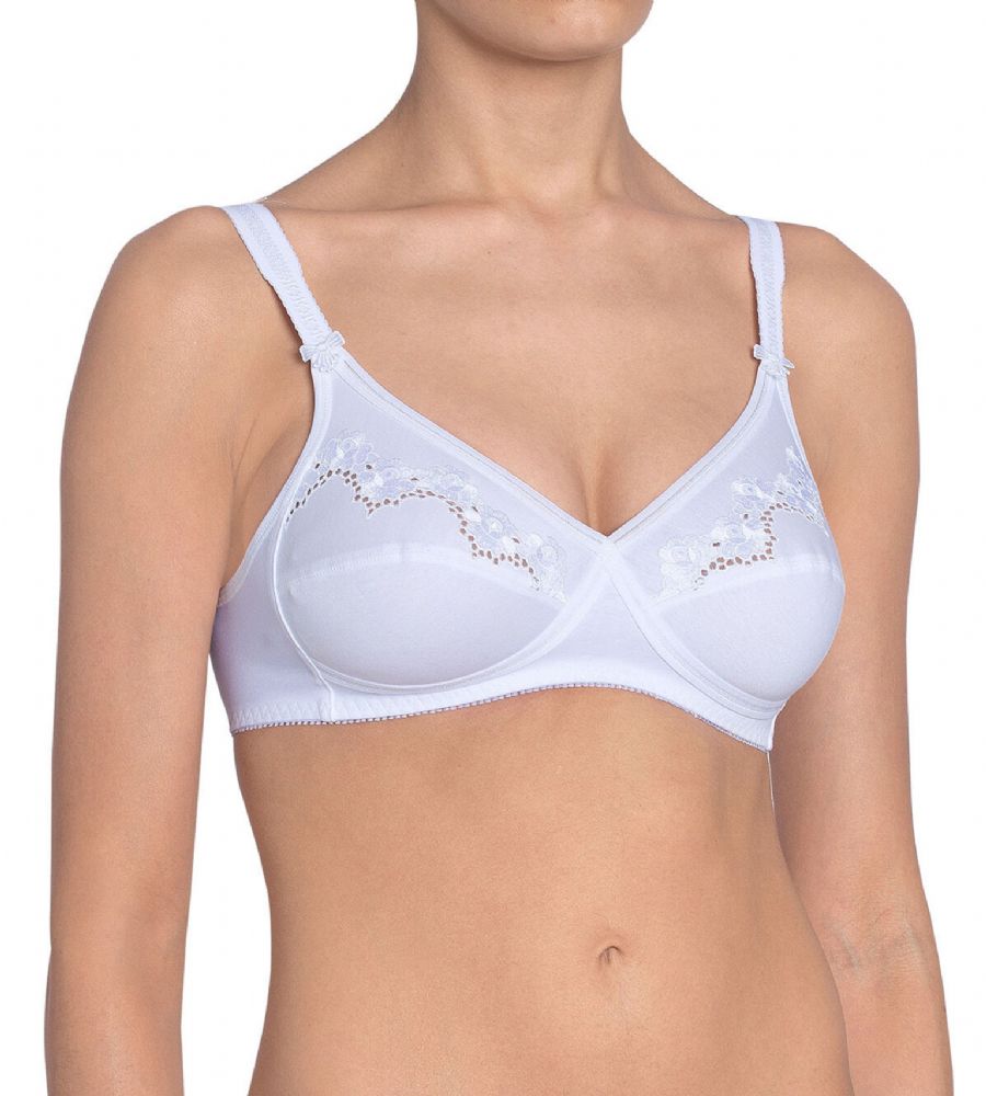Vacchetti | Reggiseno Senza Ferretto Ricamo Sangallo Elasti Cross Cotton N Misto Cotone