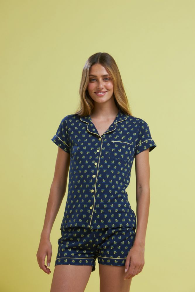 Vacchetti | Pigiama Donna Aperto Corto Fantasia FA7739AB Cotone