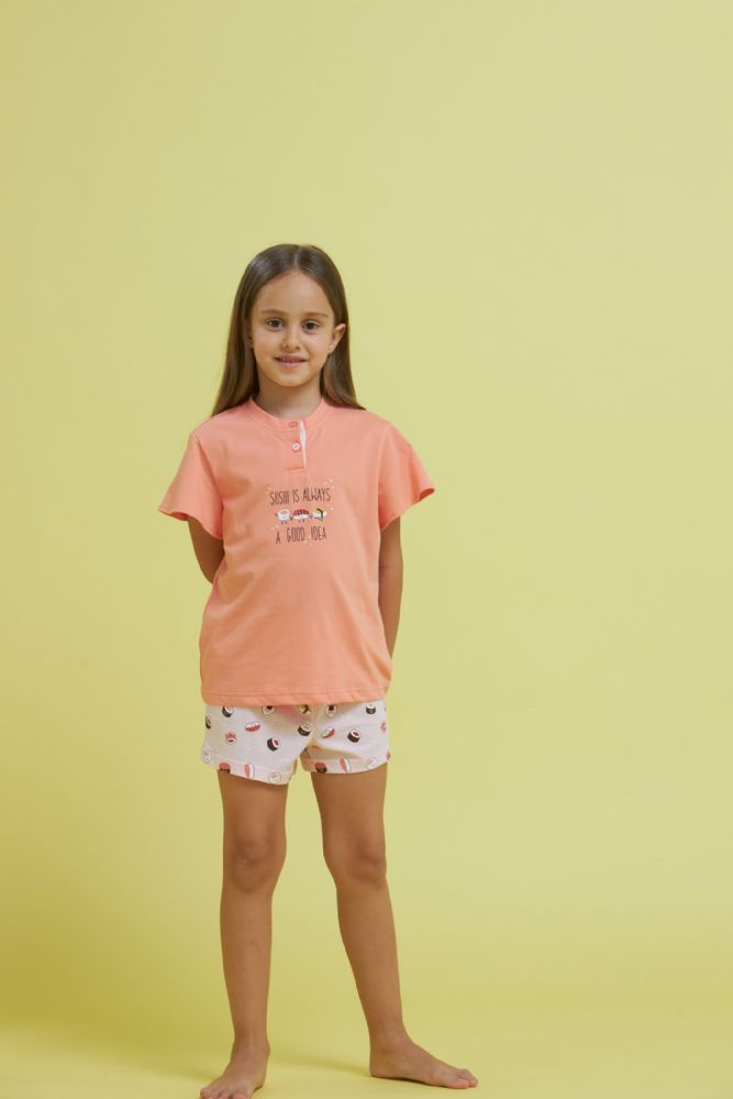 Vacchetti | Pigiama Bambina Corto Serafino FE2092AS Misto Cotone