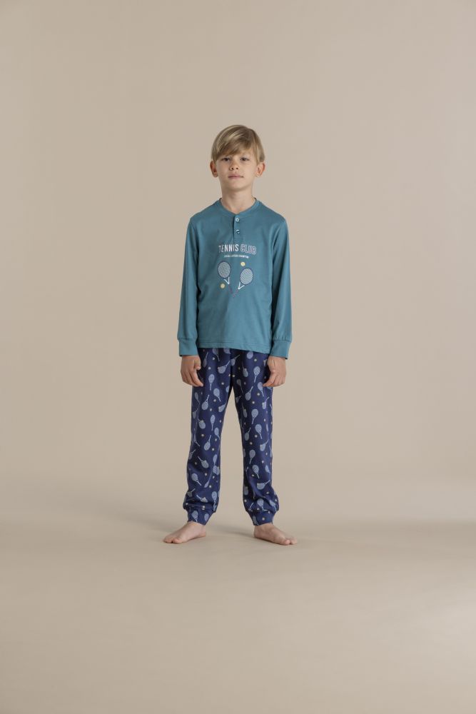 Vacchetti | Pigiama Bambino Serafino Con Polsino Fantasia FE2483PS Cotone Jersey