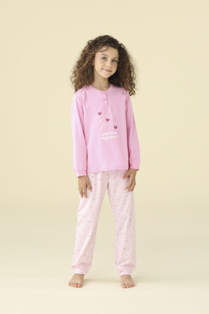Vacchetti | Pigiama Bambina Serafino Con Polsino FE2605PB Cotone Jersey