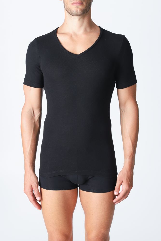 Vacchetti | T Shirt Uomo Mezza Manica Scollo V FNM013 Cotone/Micromodal