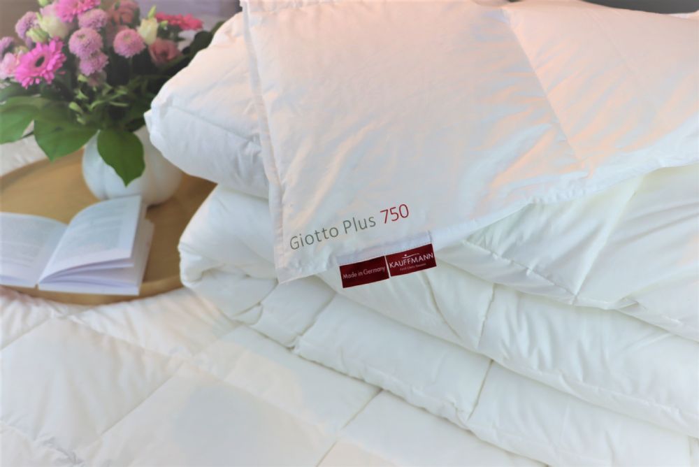 Vacchetti | Piumino 2 Piazze 4 Stagioni Giotto Plus 750 Esterno Cotone Interno 100% Puro Piumino D'oca Vergine Bianco Pilsen