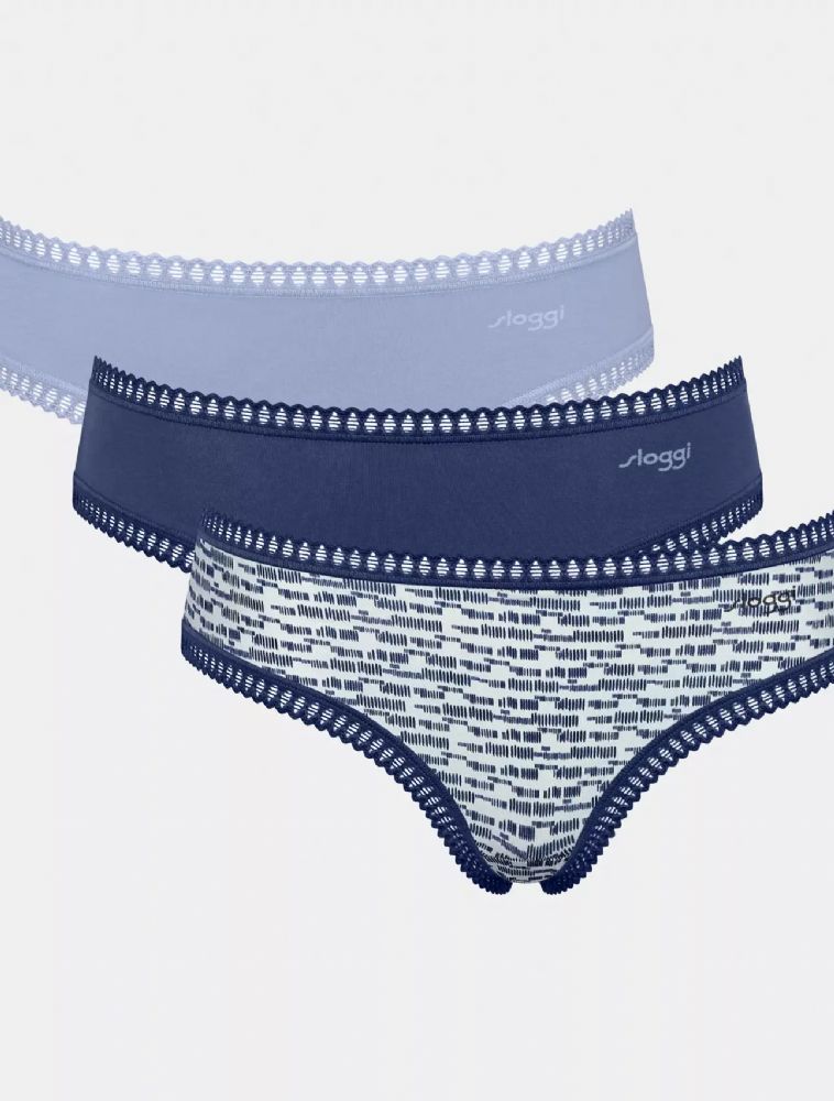 Vacchetti | 3 Slip Hipster Fianco Alto Fantasia Go Crush Hipster Cotone Elasticizzato Biologico