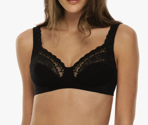 Vacchetti | Reggiseno Senza Ferretto Pizzo Sottocoppe in Cotone 15240 Microfibra