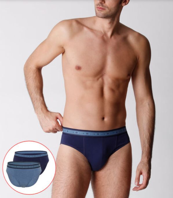 Vacchetti | 2 Slip Uomo Elastico Esterno L06AD Cotone Organico Elasticizzato