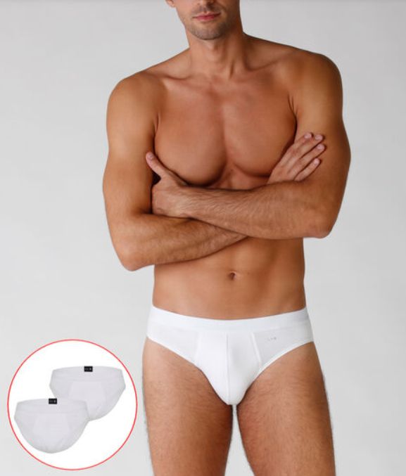 Vacchetti | 2 Slip Uomo Elastico Esterno L09G3 Cotone Elasticizzato