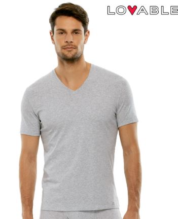 Vacchetti | T Shirt Uomo Mezza Manica Scollo V Profondo 18439 Cotone Supima Elasticizzato