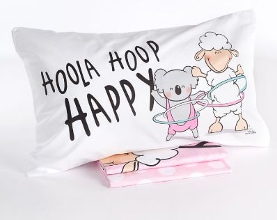 Vacchetti | Completo Lenzuolo/Copriletto 1 Piazza Happy People Hoola Hoop Cotone