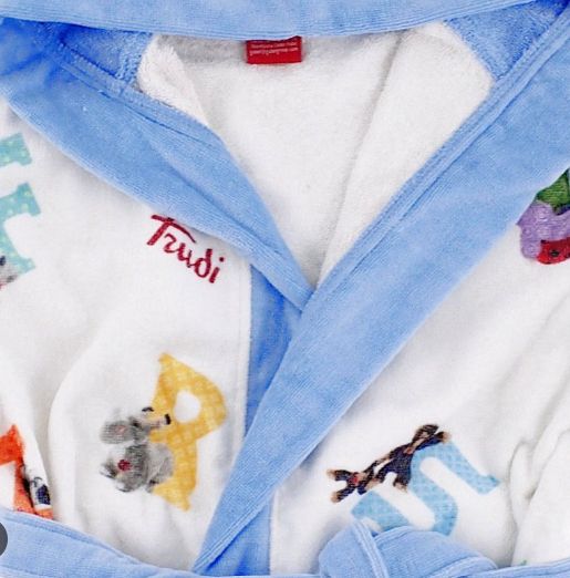 Vacchetti | Accappatoio Cappuccio Baby/Bambino Alfabeto Trudi Spugna Di Cotone