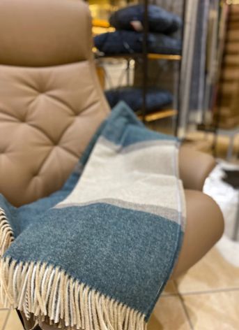Vacchetti | Coperta Plaid 250gr. Scozzese Con Frange Grenoble Lana 100% Merino Australiano