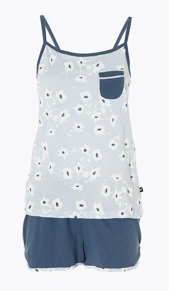 Vacchetti | Pigiama Donna Corto Canotta Spalline Fini L0CT3 Puro Jersey Cotone 