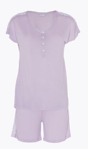 Vacchetti | Pigiama Donna Corto Mezza Manica Pantaloncino Serafino L0CO1 Cotone Jersey