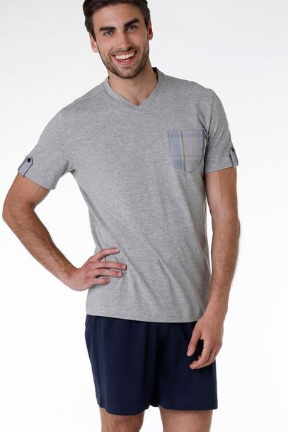 Vacchetti | Pigiama Uomo Corto Scollo a V L0CSW cotone jersey