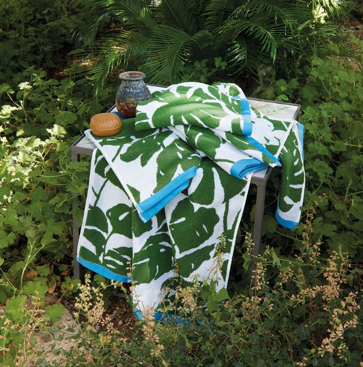 Vacchetti | Set Asciugamani Viso + Ospite Ken Scott Gabel Flora Esotica Spugna Di Cotone