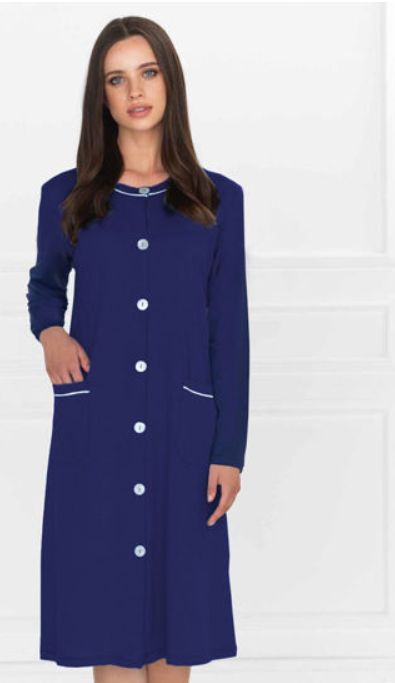Vacchetti | Vestaglia Donna Bottoni Linclalor 71407 Cotone jersey