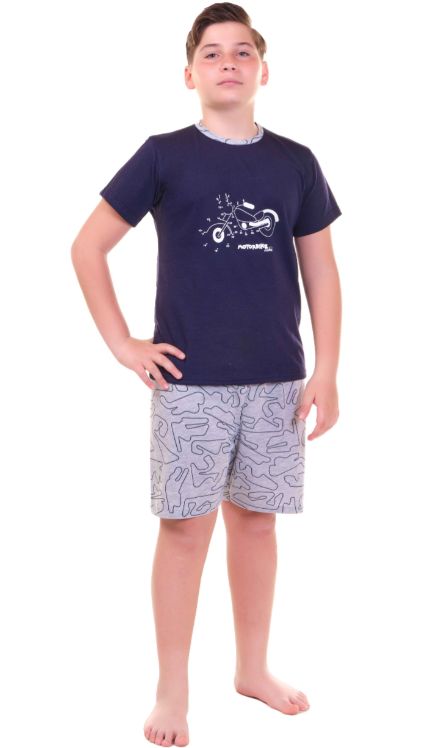 Vacchetti | Pigiama Ragazzo Corto Girocollo Noibel Circuiti Moto 32820 Cotone