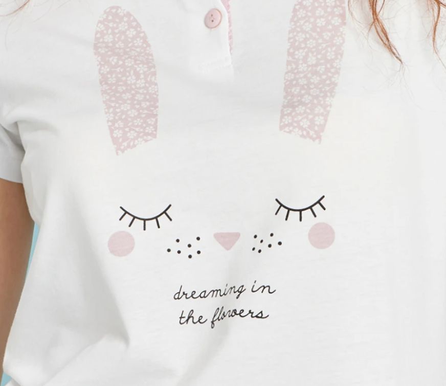 Vacchetti | Pigiama Donna Corto Serafino Noidinotte FA8272PB Dreaming Cotone