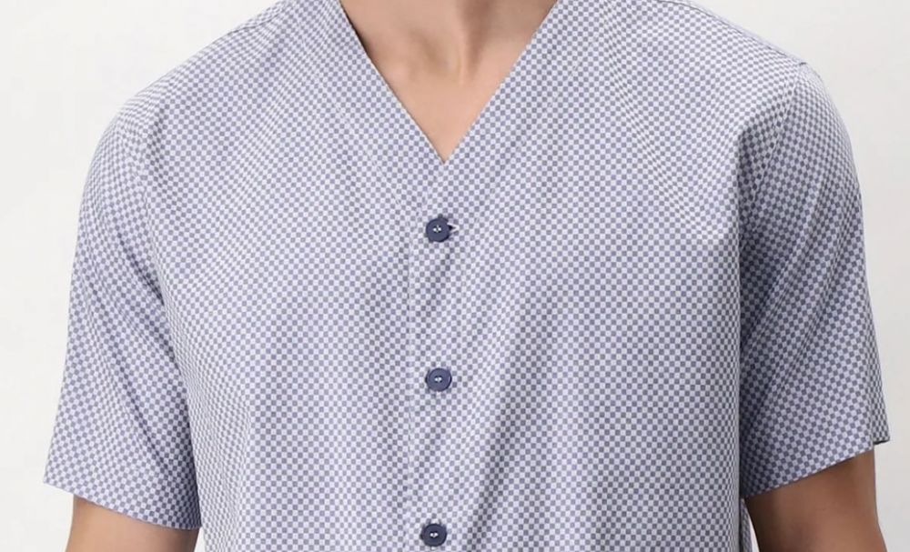 Vacchetti | Pigiama Uomo Corto Aperto Senza Colletto Perofil VPRT92572 Cotone 